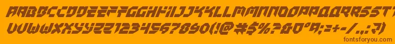 Tokyodriftersuperital-Schriftart – Braune Schriften auf orangefarbenem Hintergrund