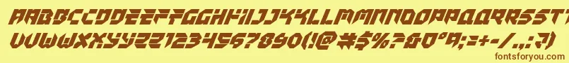 Tokyodriftersuperital Font – Brown Fonts on Yellow Background