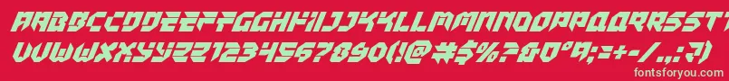 Шрифт Tokyodriftersuperital – зелёные шрифты на красном фоне