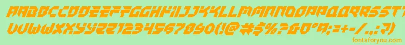 Tokyodriftersuperital Font – Orange Fonts on Green Background