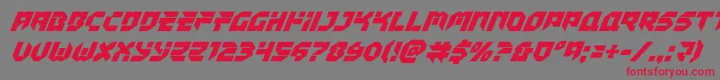 Czcionka Tokyodriftersuperital – czerwone czcionki na szarym tle