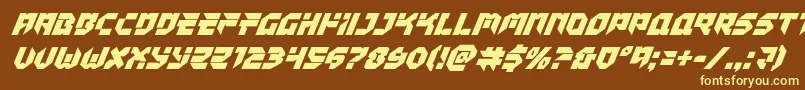 Tokyodriftersuperital Font – Yellow Fonts on Brown Background