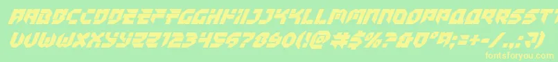 Tokyodriftersuperital Font – Yellow Fonts on Green Background