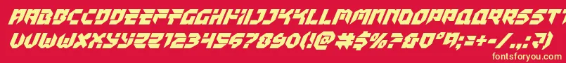 Tokyodriftersuperital Font – Yellow Fonts on Red Background