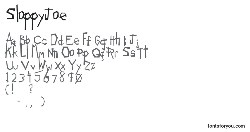 Schriftart SloppyJoe – Alphabet, Zahlen, spezielle Symbole