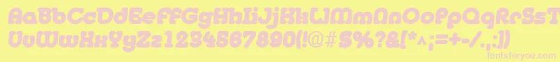 MedflyblackRegular Font – Pink Fonts on Yellow Background