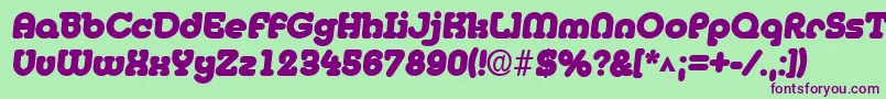 MedflyblackRegular Font – Purple Fonts on Green Background