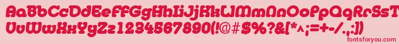 フォントMedflyblackRegular – ピンクの背景に赤い文字