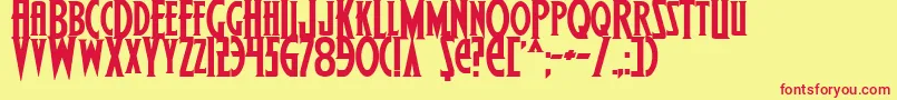 WolfsBaneBold Font – Red Fonts on Yellow Background