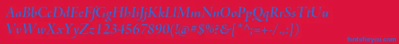 AjensonproSemibolditdisp Font – Blue Fonts on Red Background