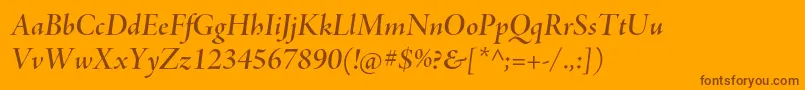 AjensonproSemibolditdisp Font – Brown Fonts on Orange Background