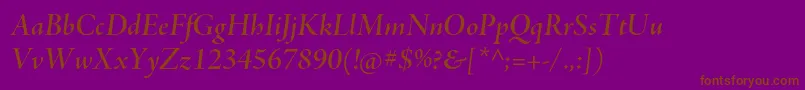 AjensonproSemibolditdisp Font – Brown Fonts on Purple Background