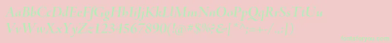 AjensonproSemibolditdisp Font – Green Fonts on Pink Background