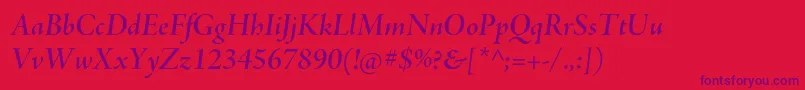 AjensonproSemibolditdisp Font – Purple Fonts on Red Background