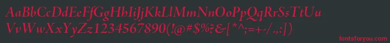 AjensonproSemibolditdisp Font – Red Fonts on Black Background