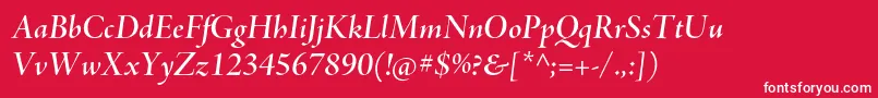 AjensonproSemibolditdisp Font – White Fonts on Red Background