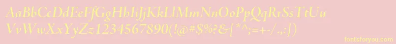 AjensonproSemibolditdisp Font – Yellow Fonts on Pink Background