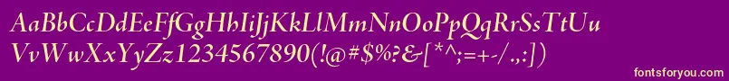 AjensonproSemibolditdisp Font – Yellow Fonts on Purple Background