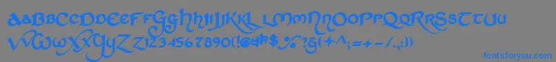 フォントStchd – 灰色の背景に青い文字