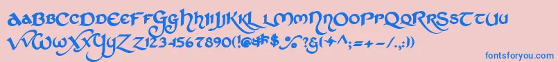 Stchd Font – Blue Fonts on Pink Background