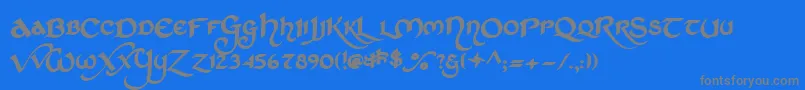 フォントStchd – 青い背景に灰色の文字