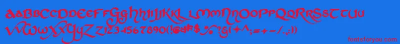 Stchd Font – Red Fonts on Blue Background