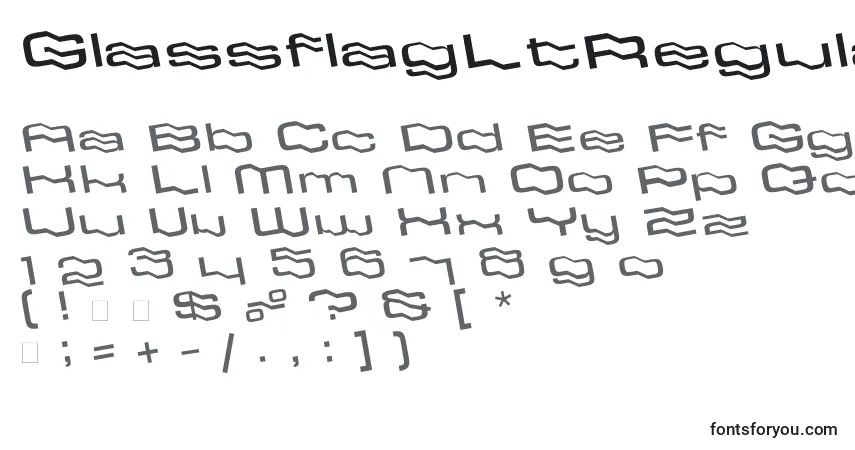 A fonte GlassflagLtRegular – alfabeto, números, caracteres especiais