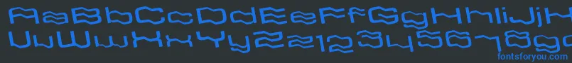 Fonte GlassflagLtRegular – fontes azuis em um fundo preto