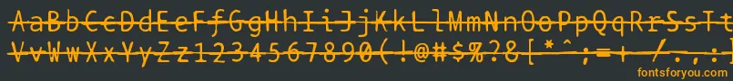 Шрифт Bptypewritedamagedstrikethrough – оранжевые шрифты на чёрном фоне