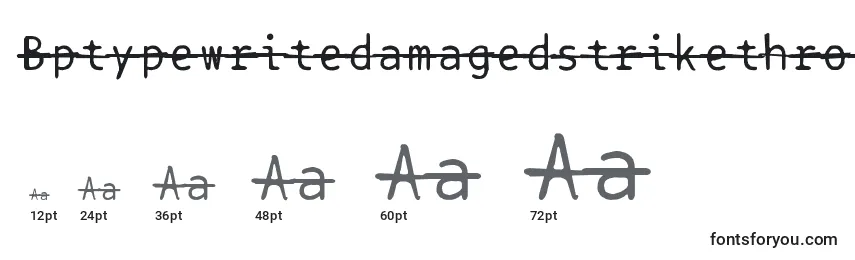 Größen der Schriftart Bptypewritedamagedstrikethrough