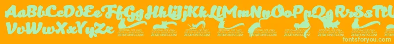 Kittenfattrial Font – Green Fonts on Orange Background