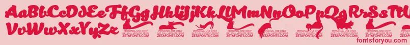 Kittenfattrial Font – Red Fonts on Pink Background