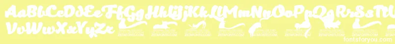 Kittenfattrial Font – White Fonts on Yellow Background