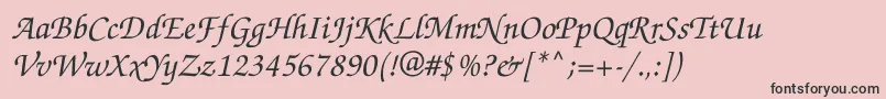 Zapfchancerybtt-Schriftart – Schwarze Schriften auf rosa Hintergrund