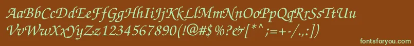 Zapfchancerybtt Font – Green Fonts on Brown Background