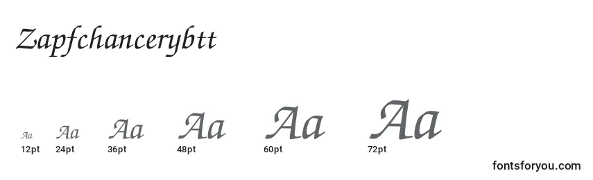 Размеры шрифта Zapfchancerybtt