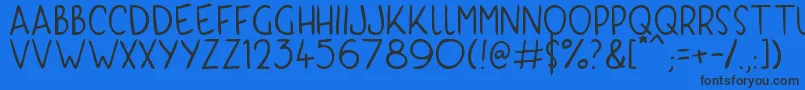 KyriKaps Font – Black Fonts on Blue Background