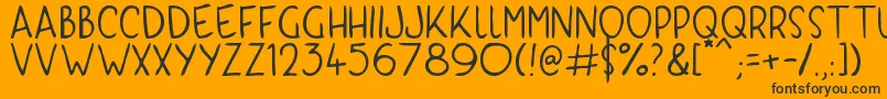 KyriKaps Font – Black Fonts on Orange Background