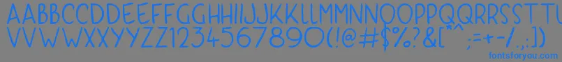 フォントKyriKaps – 灰色の背景に青い文字