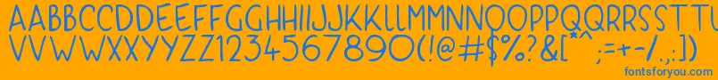 KyriKaps Font – Blue Fonts on Orange Background