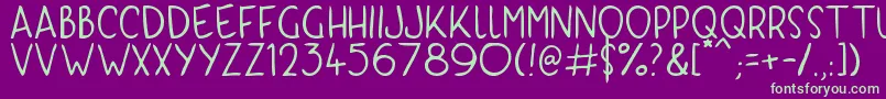 KyriKaps Font – Green Fonts on Purple Background