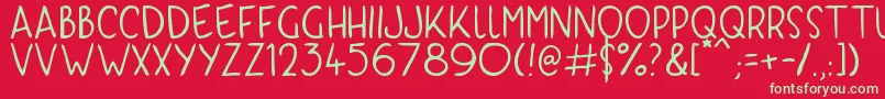 KyriKaps Font – Green Fonts on Red Background