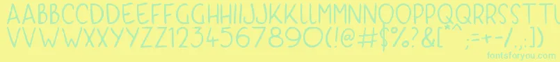 KyriKaps Font – Green Fonts on Yellow Background