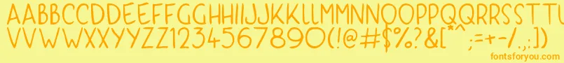 KyriKaps Font – Orange Fonts on Yellow Background