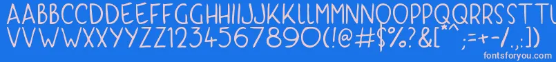 KyriKaps Font – Pink Fonts on Blue Background