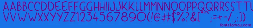 KyriKaps Font – Purple Fonts on Blue Background