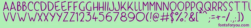 KyriKaps Font – Purple Fonts on Green Background