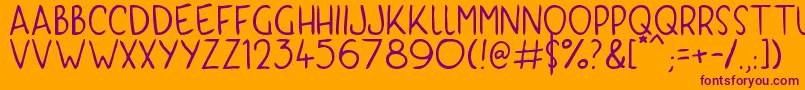 KyriKaps Font – Purple Fonts on Orange Background