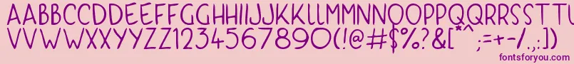 KyriKaps Font – Purple Fonts on Pink Background