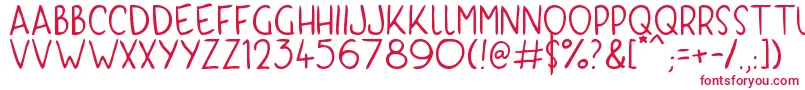 フォントKyriKaps – 白い背景に赤い文字